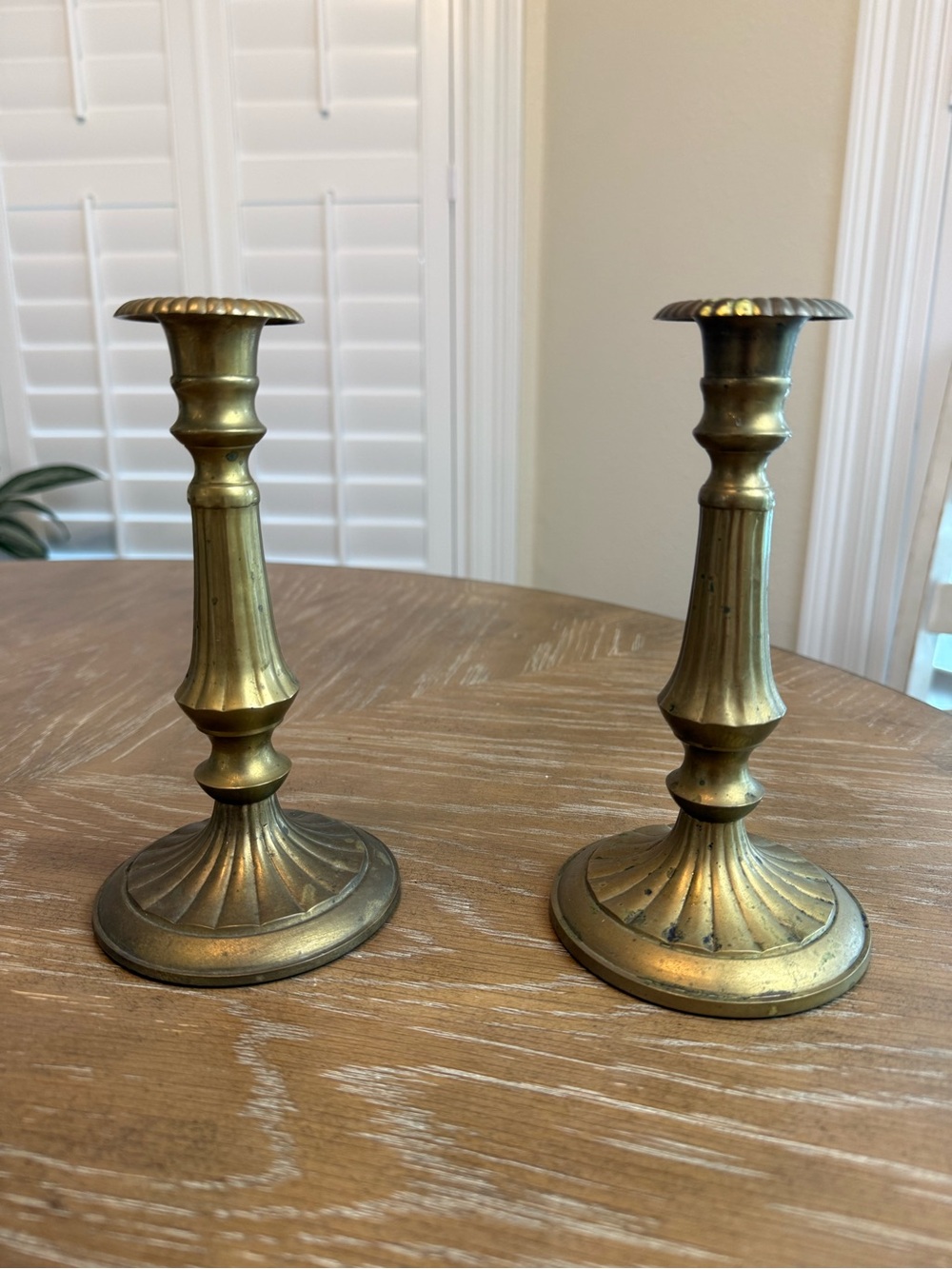 Vintage Brass Candlestick Pair - Antique-Style Brass Home Accent